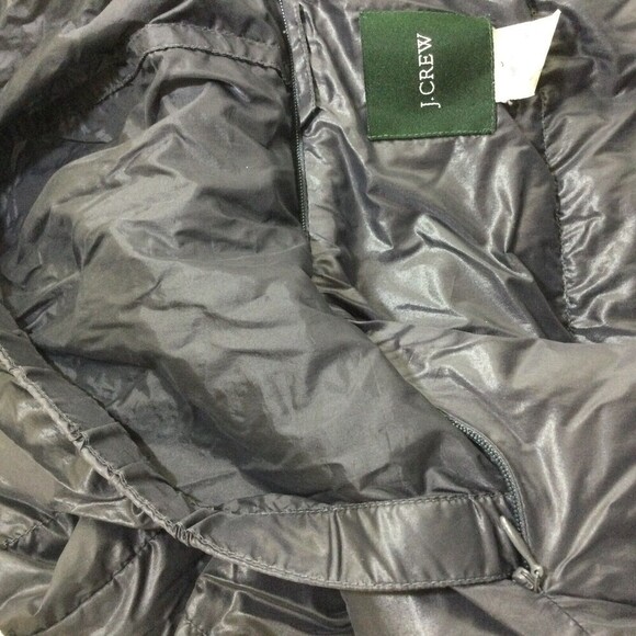 J. Crew Nylon Down Puffer Full Zip Hooded  Bomber Jacket Blue Size Small - Picture 9 of 15